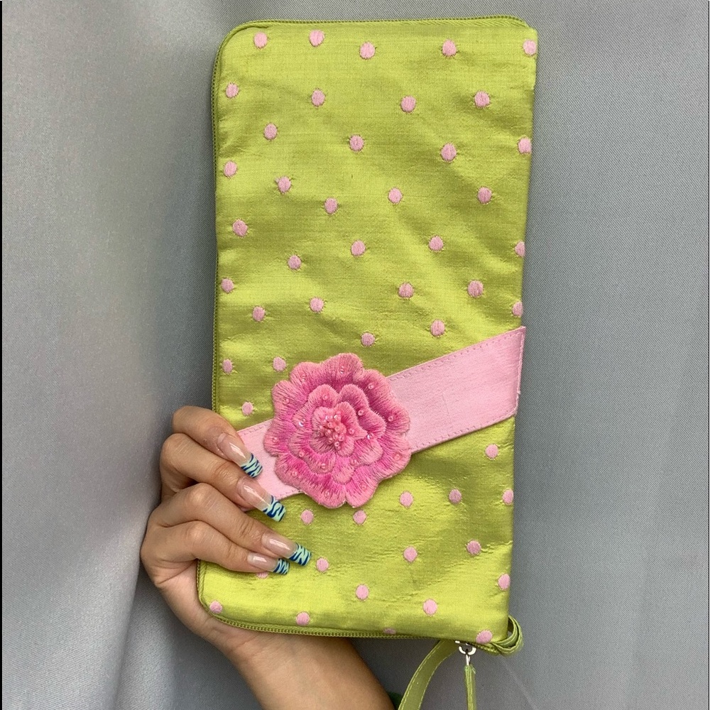 Seaglass Collection Green and Pink Wristlet